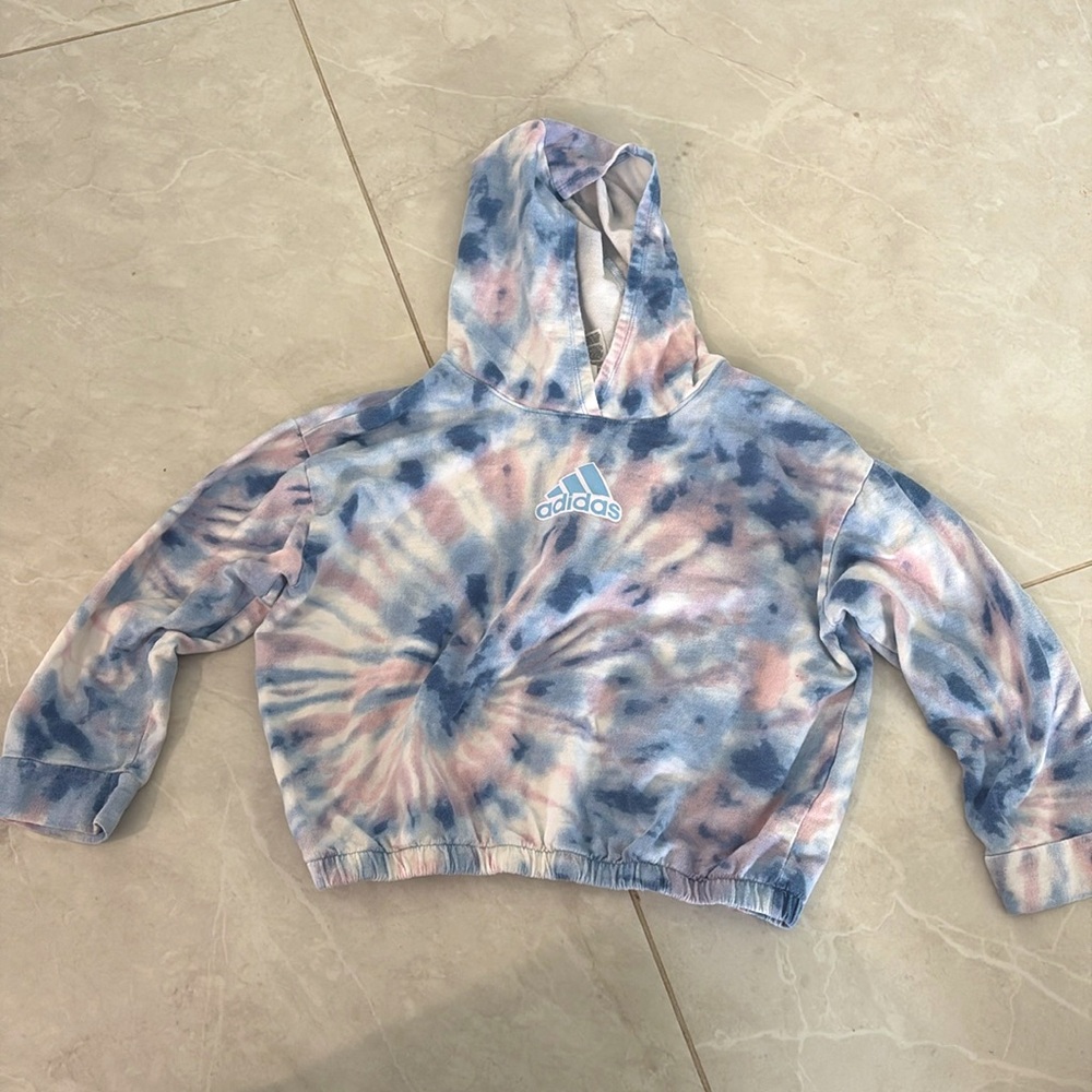 Adidas Girls cropped hoodie size M 10/12
